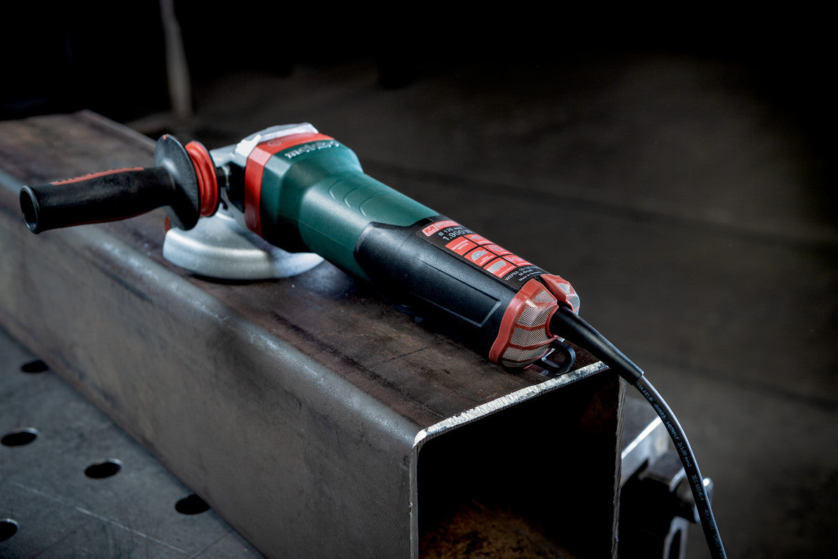 Metabo 613114420 WEPBA 19-125 Q DS M-Brush 4.5" / 5" M-Brush Angle Grinder - 11,000 RPM - 14.5 AMP w/Brake, Non-Lock Paddle, Auto-balancer, Electronics, Drop Secure - Ace Tool Group - Metabo