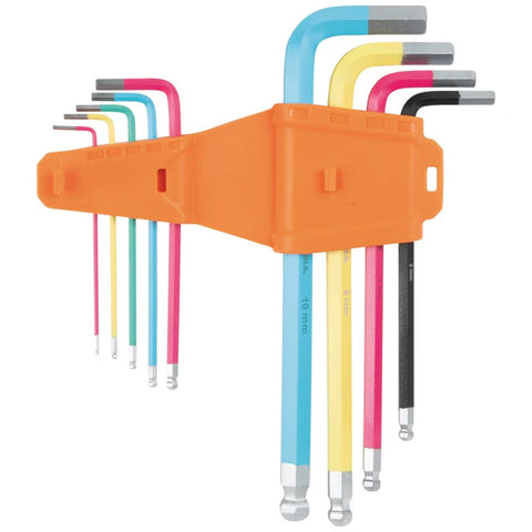 Klein CBLS9M Powder Coated Long Ball-End Hex Key Set, Metric, 9-Piece - Ace Tool Group - Klein
