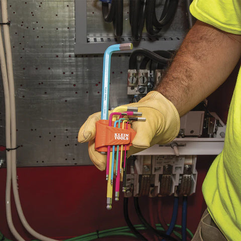 Klein CBLS9M Powder Coated Long Ball-End Hex Key Set, Metric, 9-Piece - Ace Tool Group - Klein