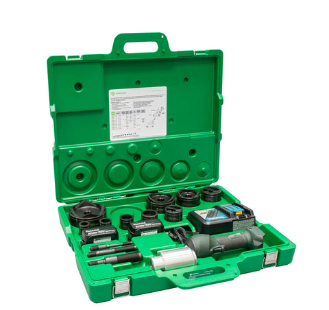 Greenlee LS100X11SB4X Intelli-PUNCH Battery-Hydraulic Knockout Kit with Slug-Buster® 1/2" - 3" and 4" - Ace Tool Group - Greenlee