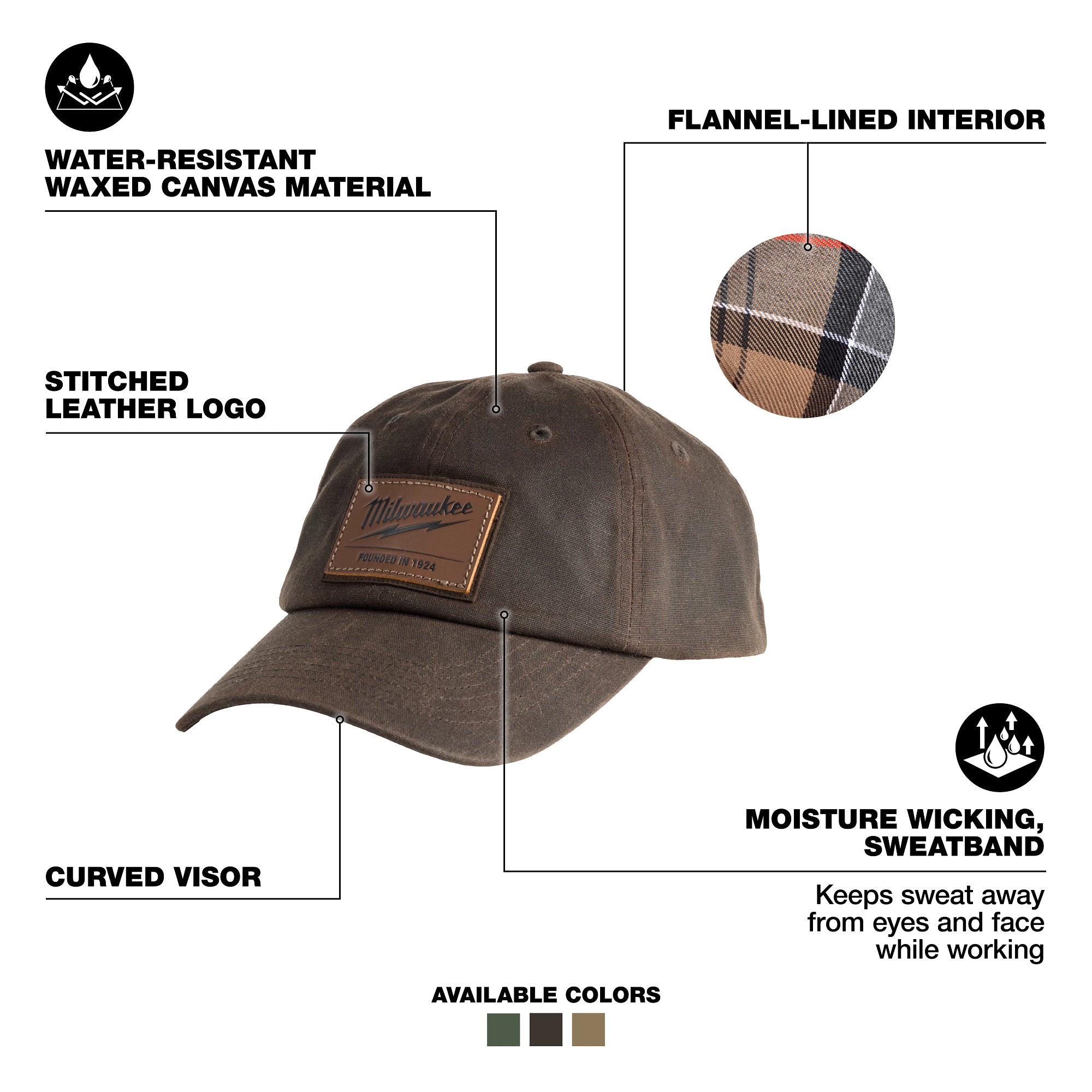 Milwaukee M772N Waxed Canvas Adjustable Hat - Brown - Ace Tool Group - Milwaukee Tool