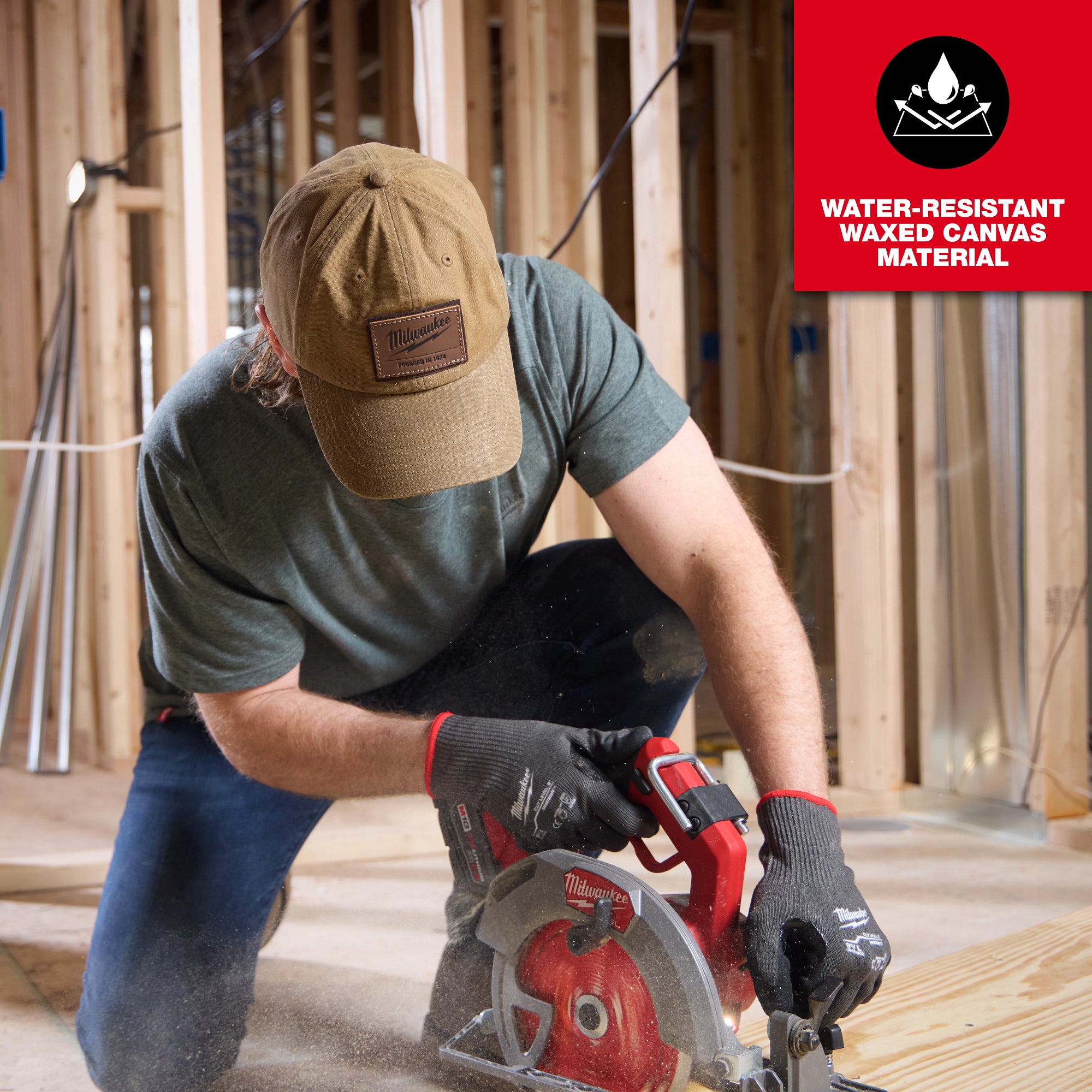 Milwaukee M772E Waxed Canvas Adjustable Hat - Green - Ace Tool Group - Milwaukee Tool