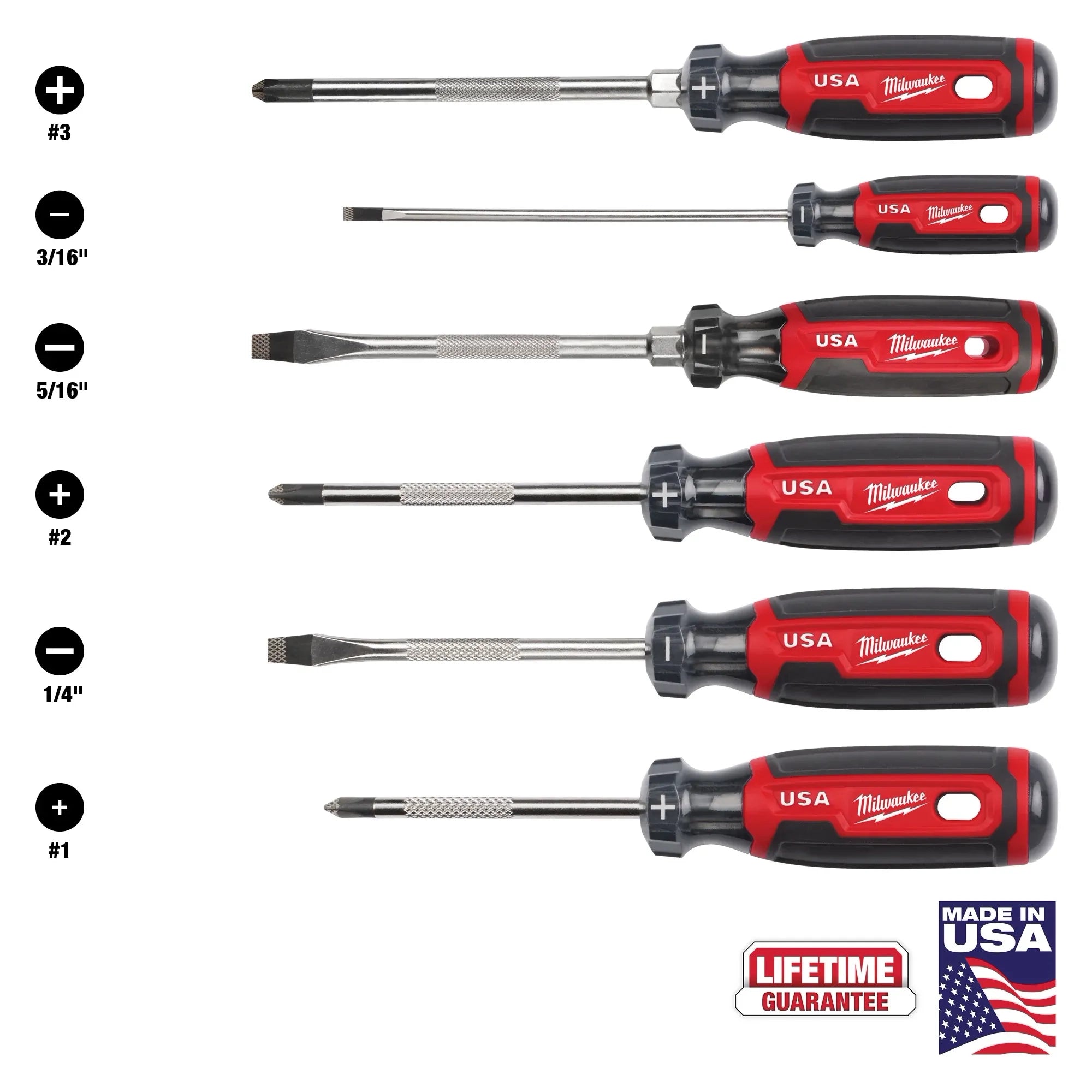 Milwaukee MT200-2 2PC Cushion Grip Screwdriver Set (USA) - Ace Tool Group - Milwaukee