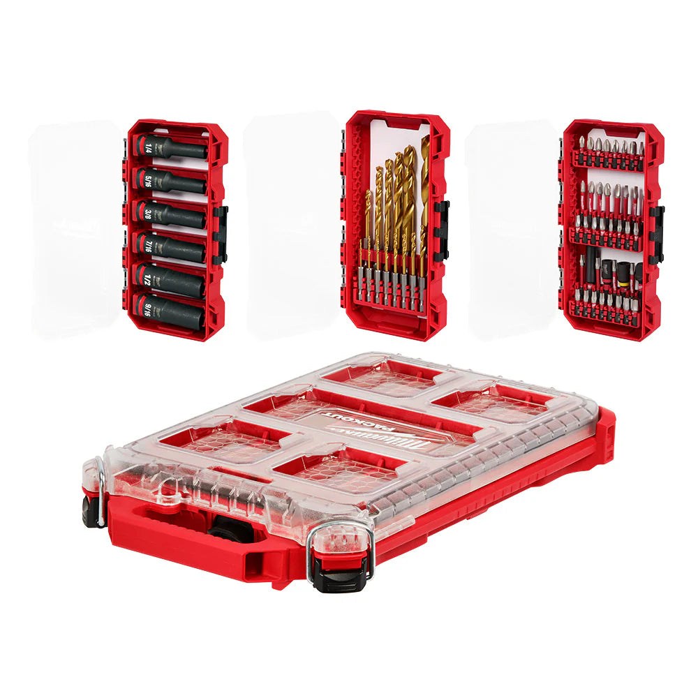Milwaukee 48-32-5162 SHOCKWAVE Impact Drill Drive & Fasten PACKOUT Set - 60 PC - Ace Tool Group - Milwaukee