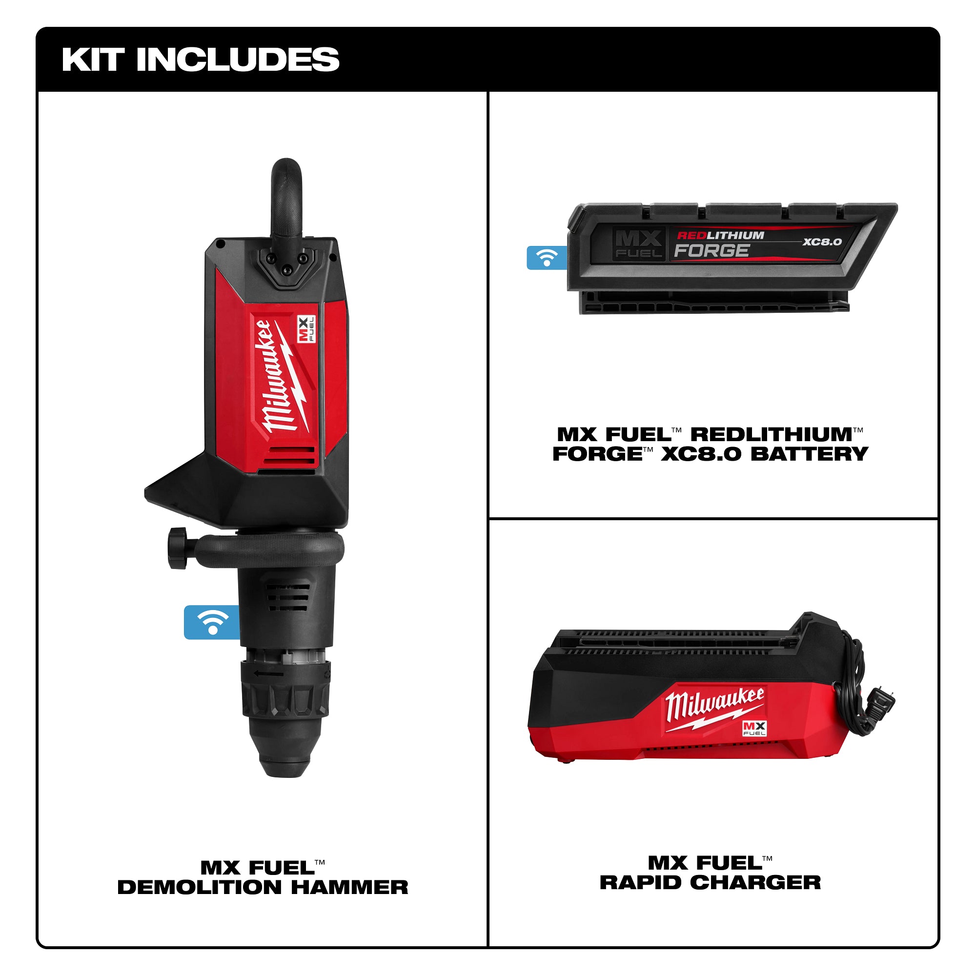 Milwaukee MXF365-1XC MX FUEL™ 27 lb SDS MAX Demolition Hammer Kit