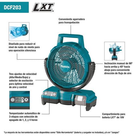 Makita DCF203Z 18V 9-1/4 in. Cordless Fan - Ace Tool Group - Makita