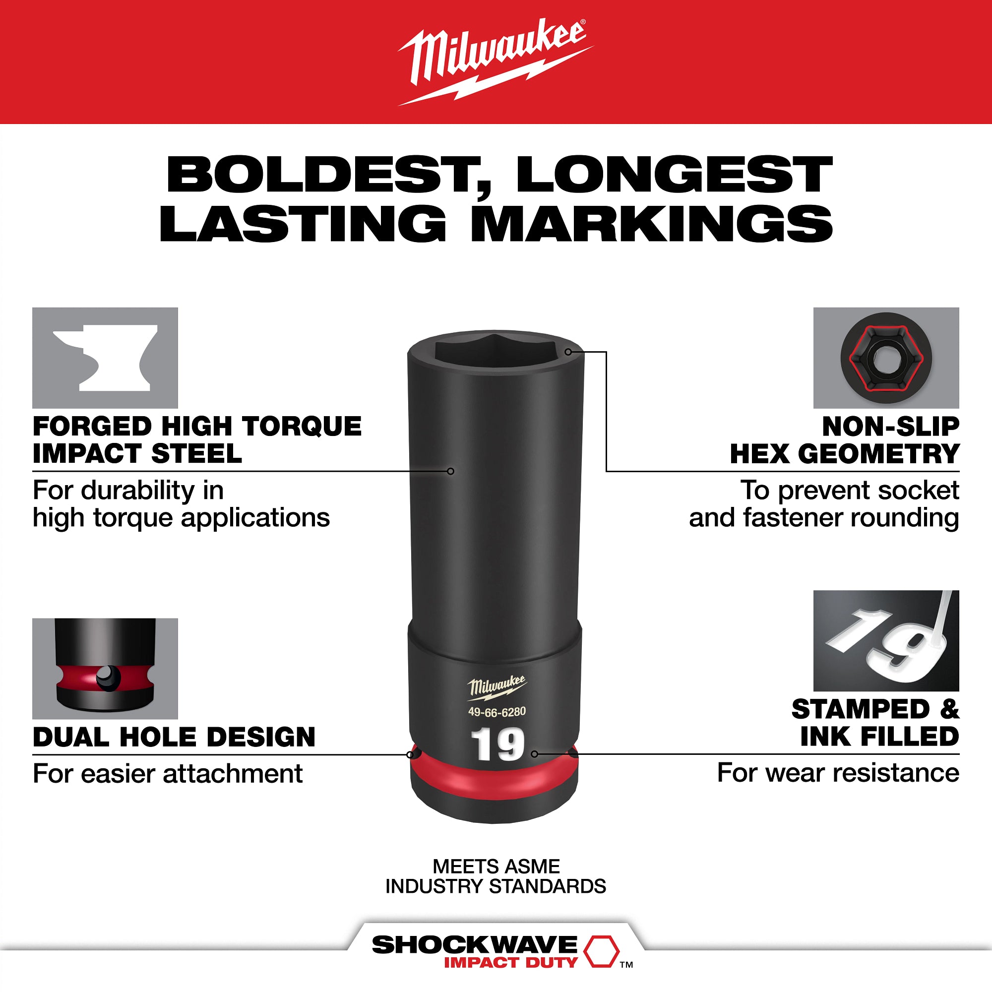 Milwaukee 48-22-0152 77 pc. 1/4” & 3/8” Drive Metric, SAE, & Torx® Socket Set with Tray for PACKOUT™ Drawers