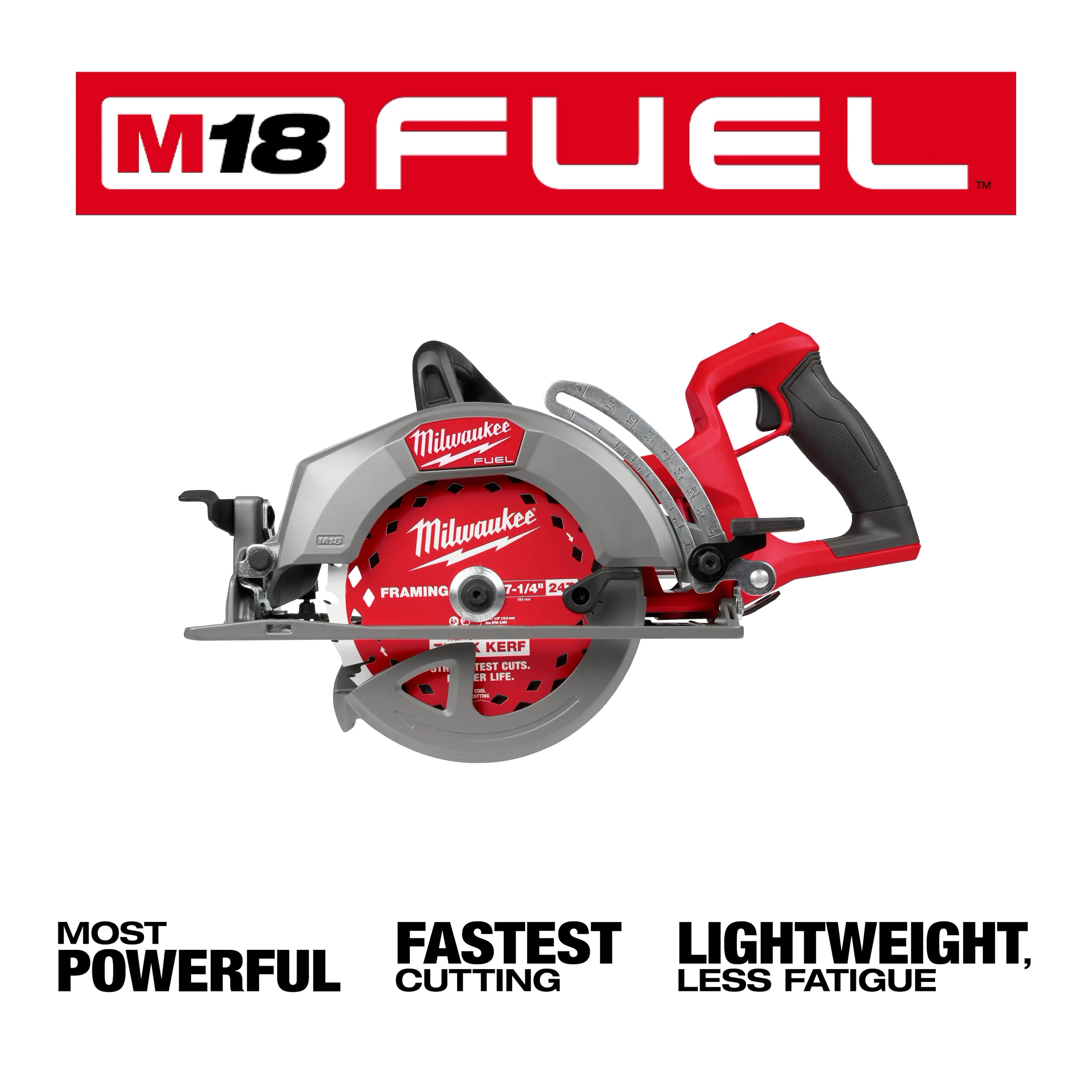 Milwaukee 2930-20 M18 FUEL 7-1/4 Inch Rear Handle Circular Saw (Bare Tool) - Ace Tool Group - Milwaukee