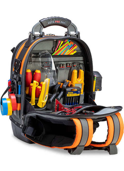 Veto Pro Pac VPP10064 Tech Pac Large Tool Backpack Hi-Viz Orange - Ace Tool Group - Veto Pro Pac