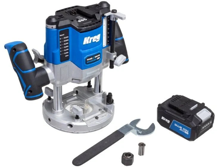 Kreg KPTBPR225B 20V Cordless Ionic Drive 2-1/4 HP Plunge Router, 4.0 AH Kit - Ace Tool Group - Kreg