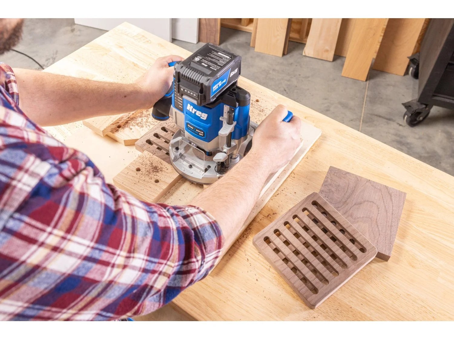 Kreg KPTPR225B 20V Cordless Ionic Drive 2-1/4 HP Plunge Router, Bare Tool - Ace Tool Group - Kreg