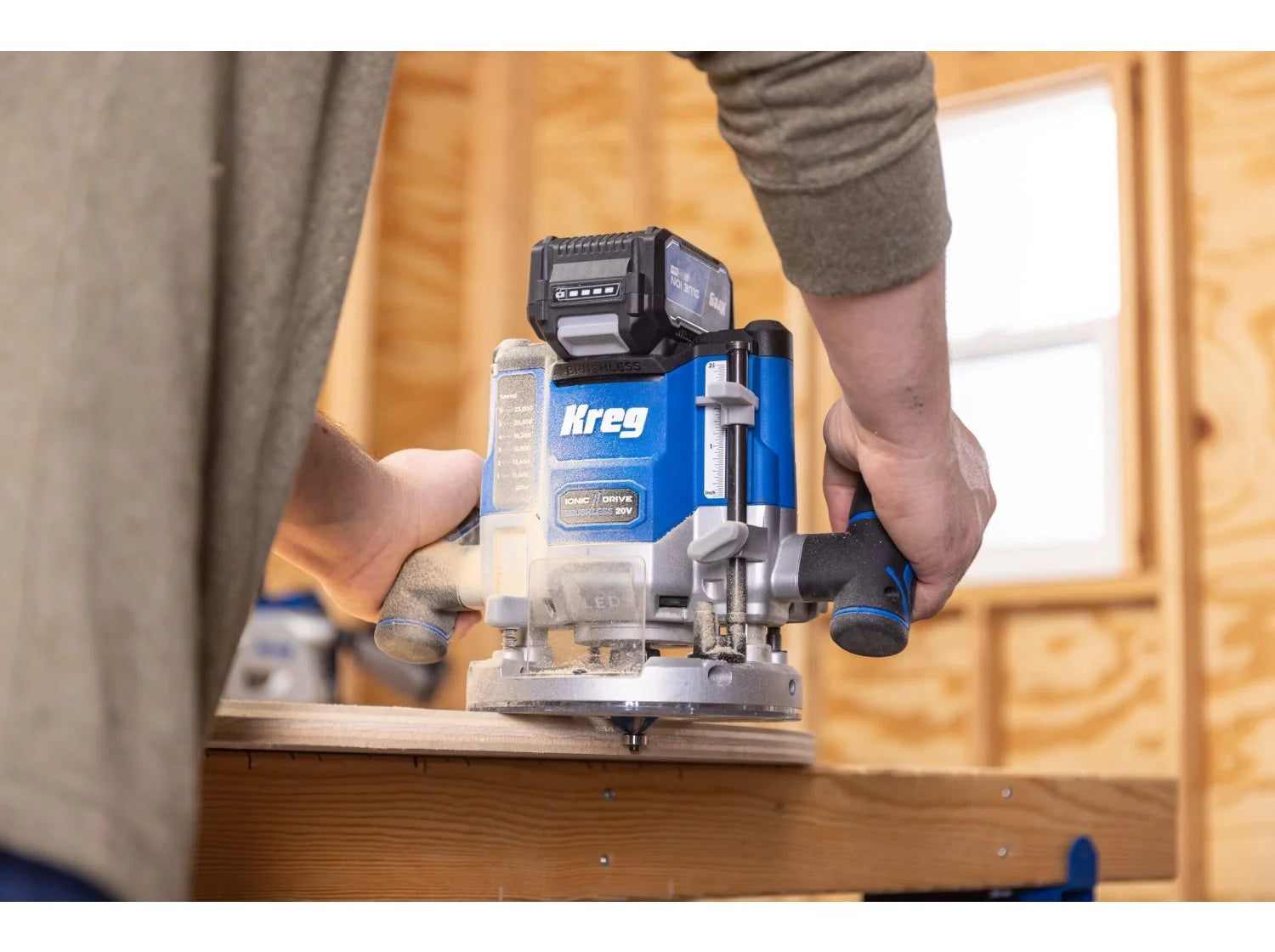 Kreg KPTPR225B 20V Cordless Ionic Drive 2-1/4 HP Plunge Router, Bare Tool - Ace Tool Group - Kreg