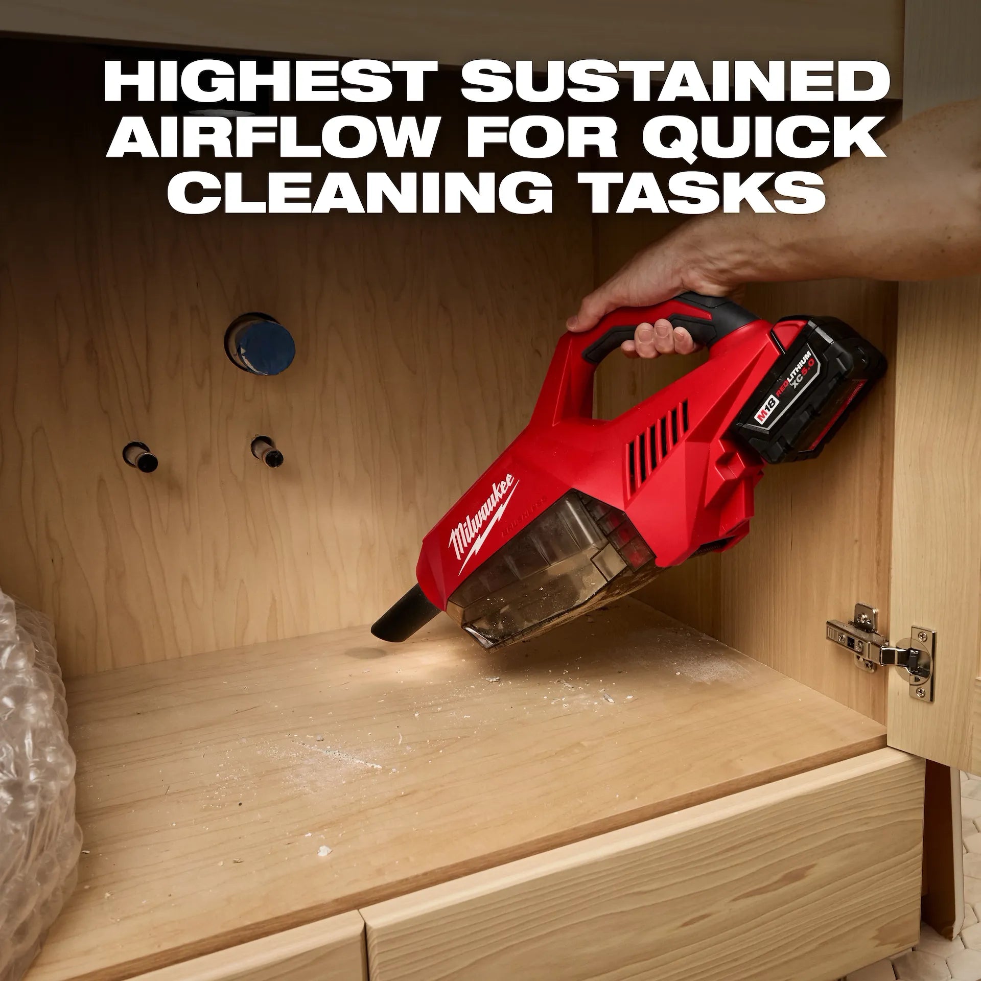 Milwaukee 0892-20 M18 18-Volt Lithium-Ion Brushless Bagless Cordless HEPA Handheld Vacuum