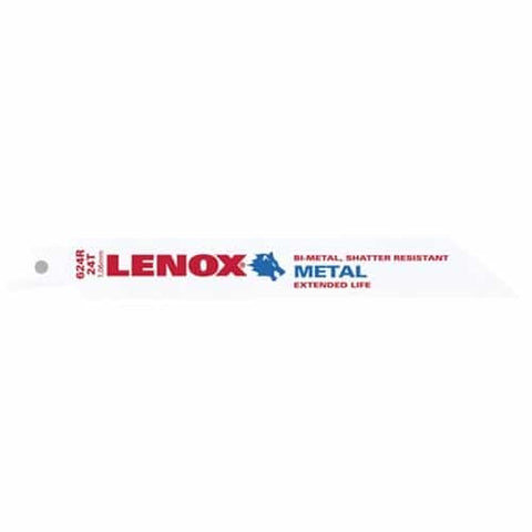 Lenox Metal Cutting Reciprocating Saw Blade With Power Blast Technology Bi-Metal 6-Inch 24 Tpi 50/Pk - Ace Tool Group - Lenox