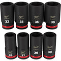 Milwaukee 49-66-7020 8PCSHOCKWAVE Impact Duty 3/4" Drive Metric Deep 6 Point Socket Set - Ace Tool Group - Milwaukee