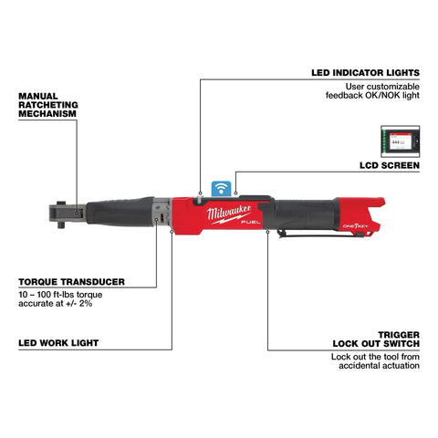 Milwaukee 2465-20 M12 3/8 in. Digital Torque Wrench - Ace Tool Group - Milwaukee