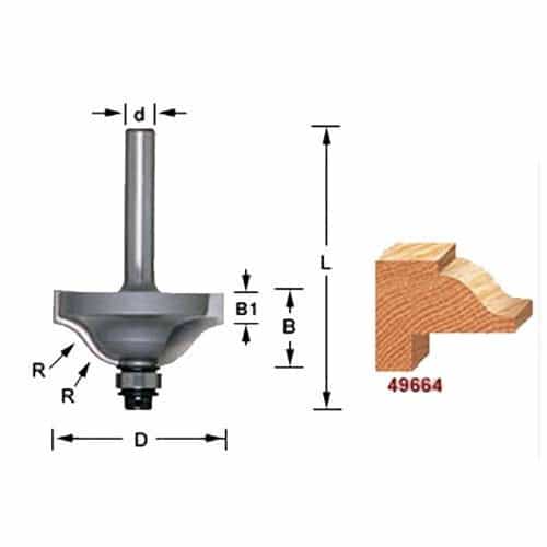 Amana Tool 49664 Ogee Stile Cutter 1/4 Shank - Ace Tool Group - Amana Tool