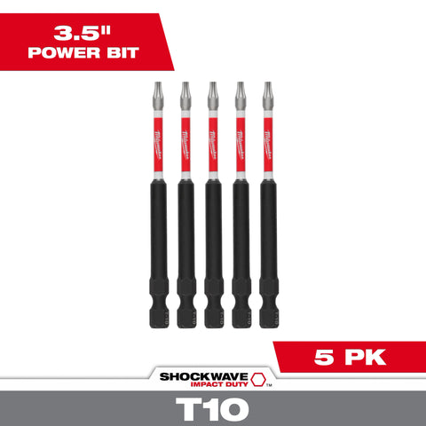 Milwaukee 48-32-4576 SHOCKWAVE 3.5 in. T10 Impact Driver Bits 6PK