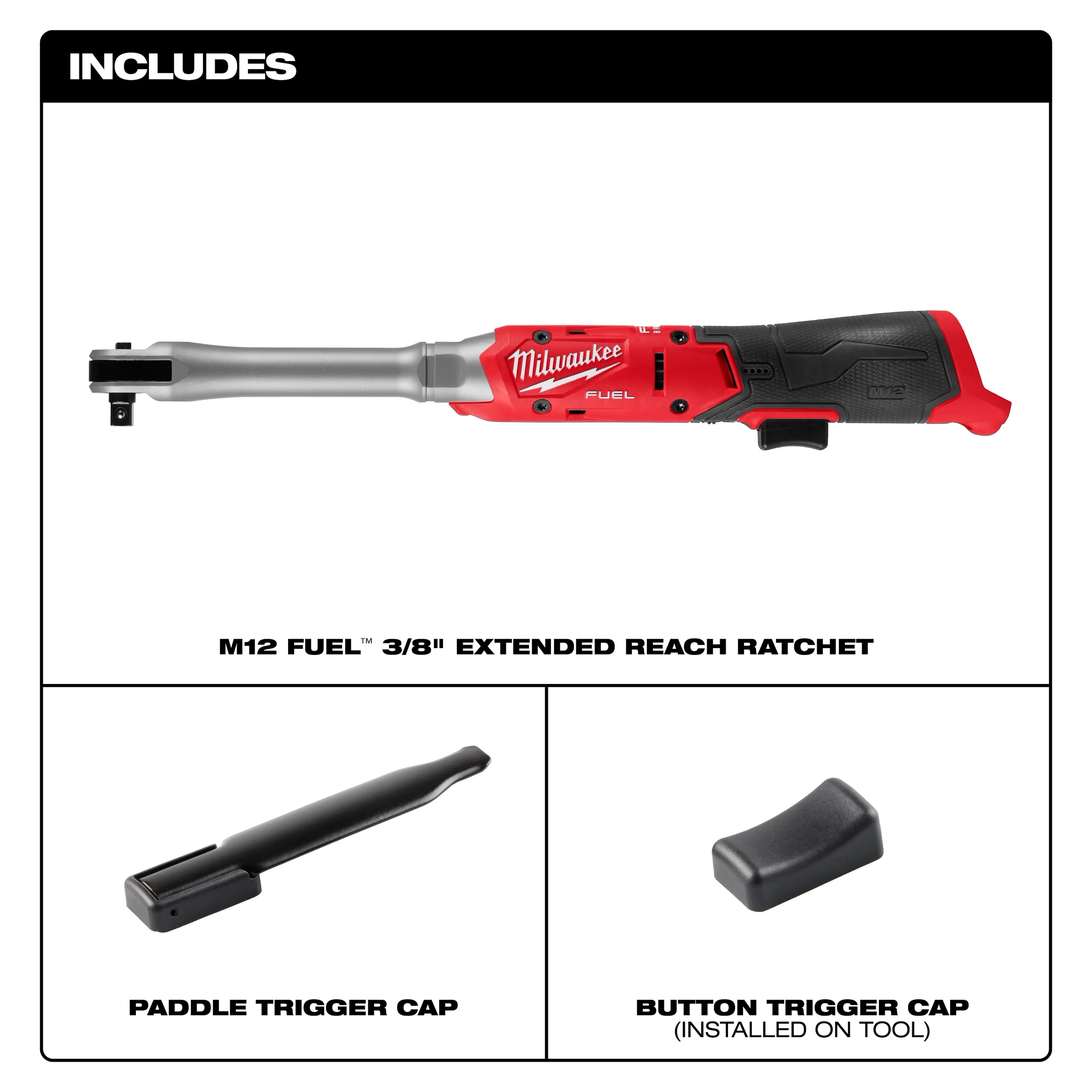 Milwaukee 3059-20 M12 FUEL 3/8" EXTENDED REACH RATCHET BT - Ace Tool Group - Milwaukee