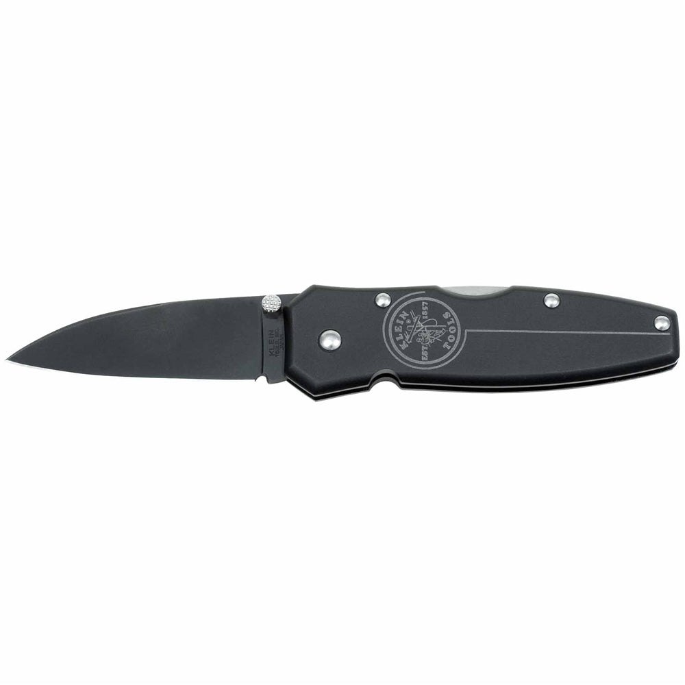 Klein Tools 44001-BLK Black Lightweight Lockback Knife - 2-1/2'' (64 mm) Drop Point Blade - Ace Tool Group - Klein