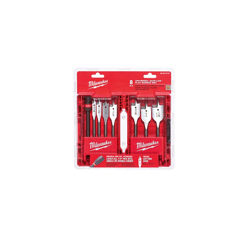 Milwaukee 49-22-0175 8-Piece Universal QUIK-LOK Flat Boring Bit Set 5 Pack - Ace Tool Group - Milwaukee