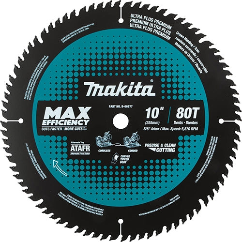 Makita B-66977 10 in. 80T Max Efficiency Miter Blade - Ace Tool Group - Makita