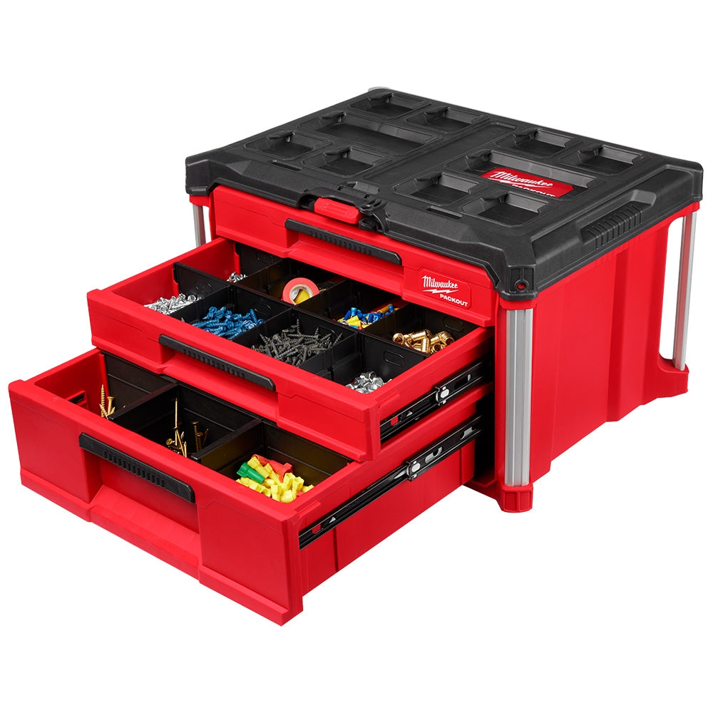 Milwaukee  48-22-8447 PACKOUT Multi-Depth 3-Drawer Tool Box - Ace Tool Group - Milwaukee