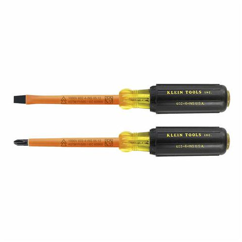 Klein Tools 33532-INS 2-Piece Cushion-Grip Insulated Screwdriver Set - Ace Tool Group - Klein