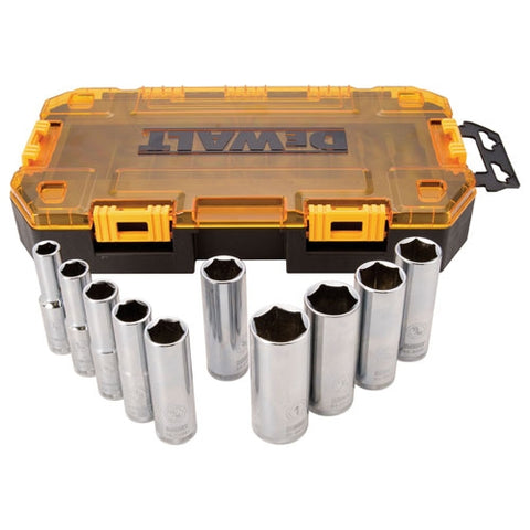 Dewalt Dwmt73814 10 Piece 1/2" Drive Deep Socket Set (Sae) - Ace Tool Group - DeWalt