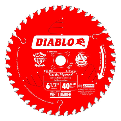 Diablo Tools 6-1/2 In. X 40 Tooth Finish Trim Saw Blade - Ace Tool Group - Diablo