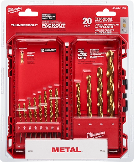 Milwaukee 48-89-1105 THUNDERBOLT Titanium Drill Bit Set - 20PC - Ace Tool Group - Milwaukee