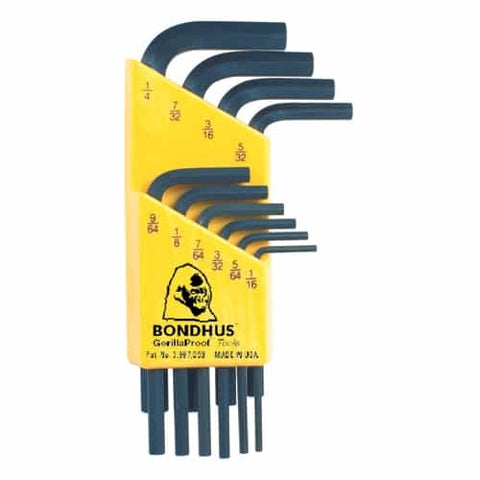 Bondhus 12238 Hex L-Wrench 1/16-1/4, 10 Tools Hlx10S - Ace Tool Group - Bondhus