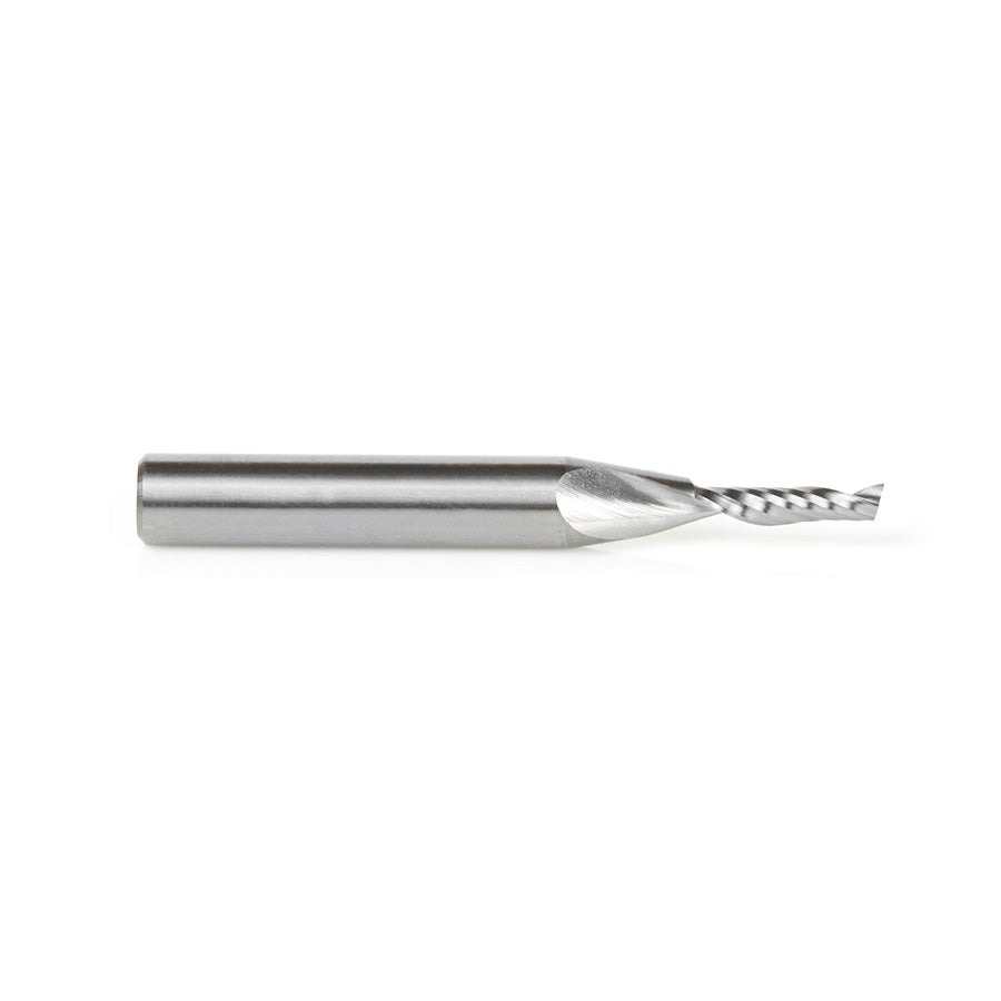 Amana Tool 51411 Solid Carbide Cnc Spiral 'O' Single Flute, Plastic Cutting 1/8 Dia X 1/2 X 1/4 Shank X 2 Inch Long Up-Cut Router Bit - Ace Tool Group - Amana Tool
