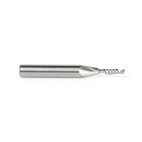 Amana Tool 51411 Solid Carbide Cnc Spiral 'O' Single Flute, Plastic Cutting 1/8 Dia X 1/2 X 1/4 Shank X 2 Inch Long Up-Cut Router Bit - Ace Tool Group - Amana Tool