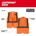 Milwaukee Class 2 High Visibility Orange Mesh One Pocket Safety Vest - Ace Tool Group - Milwaukee