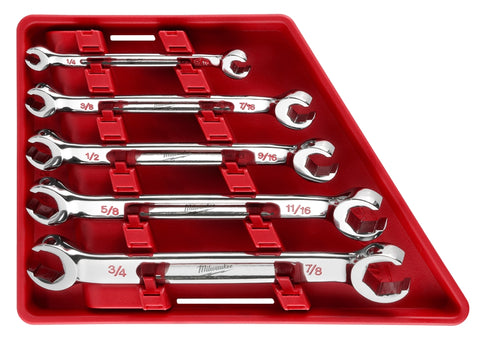 Milwaukee 48-22-9470 5pc Double End Flare Nut Wrench Set - SAE - Ace Tool Group - Milwaukee