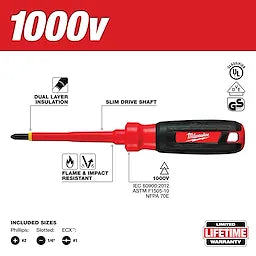 Milwaukee 48-22-2202 3 PC 1000V Insulated Screwdriver Set - Ace Tool Group - Milwaukee