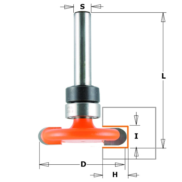 CMT 822.024.11B Flooring Router Bit, 1-1/4-Inch Diameter, 1/8-Inch Radius, 1/2-Inch Shank - Ace Tool Group - CMT