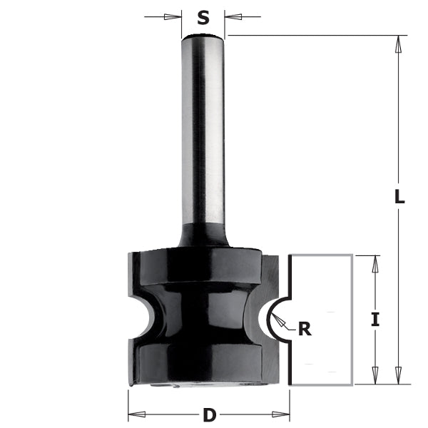 CMT 85401 Contractor Bull Nose Bit, 7/8-inch Diameter, 1/8-inch Radius, 1/4-inch Shank - Ace Tool Group - CMT