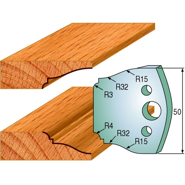 CMT 690.568 Pair of Profiled Knives for Shaper Cutters, 1-31/32-Inch Cutting Length, 5/32-Inch Thickness - Ace Tool Group - CMT