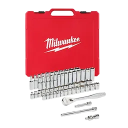 Milwaukee 48-22-9008 3/8 in. Drive SAE/Metric Ratchet and Socket Mechanics Tool Set (56-Piece) - Ace Tool Group - Milwaukee