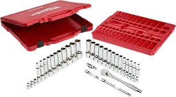 Milwaukee 48-22-9008 3/8 in. Drive SAE/Metric Ratchet and Socket Mechanics Tool Set (56-Piece) - Ace Tool Group - Milwaukee