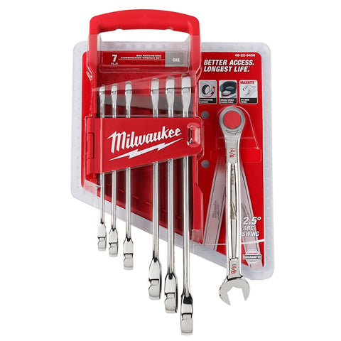 Milwaukee 48-22-9406 7pc. Ratcheting Wrench Set SAE - Ace Tool Group - Milwaukee