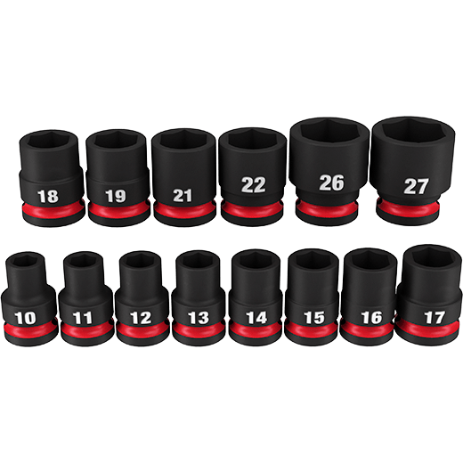 Milwaukee 49-66-7013 14PCSHOCKWAVE Impact Duty 1/2" Drive Metric Standard 6 Point Socket Set - Ace Tool Group - Milwaukee