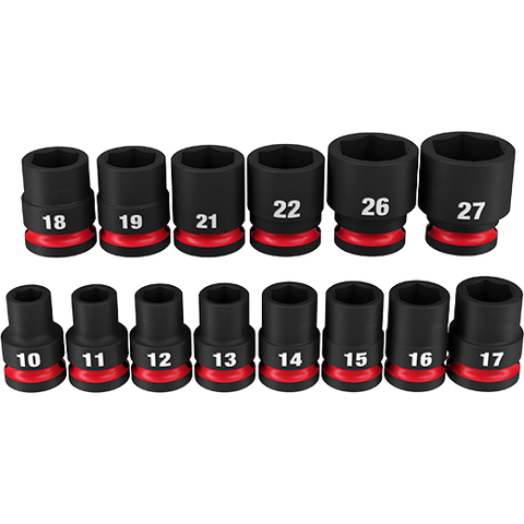 Milwaukee 49-66-7013 14PCSHOCKWAVE Impact Duty 1/2" Drive Metric Standard 6 Point Socket Set - Ace Tool Group - Milwaukee
