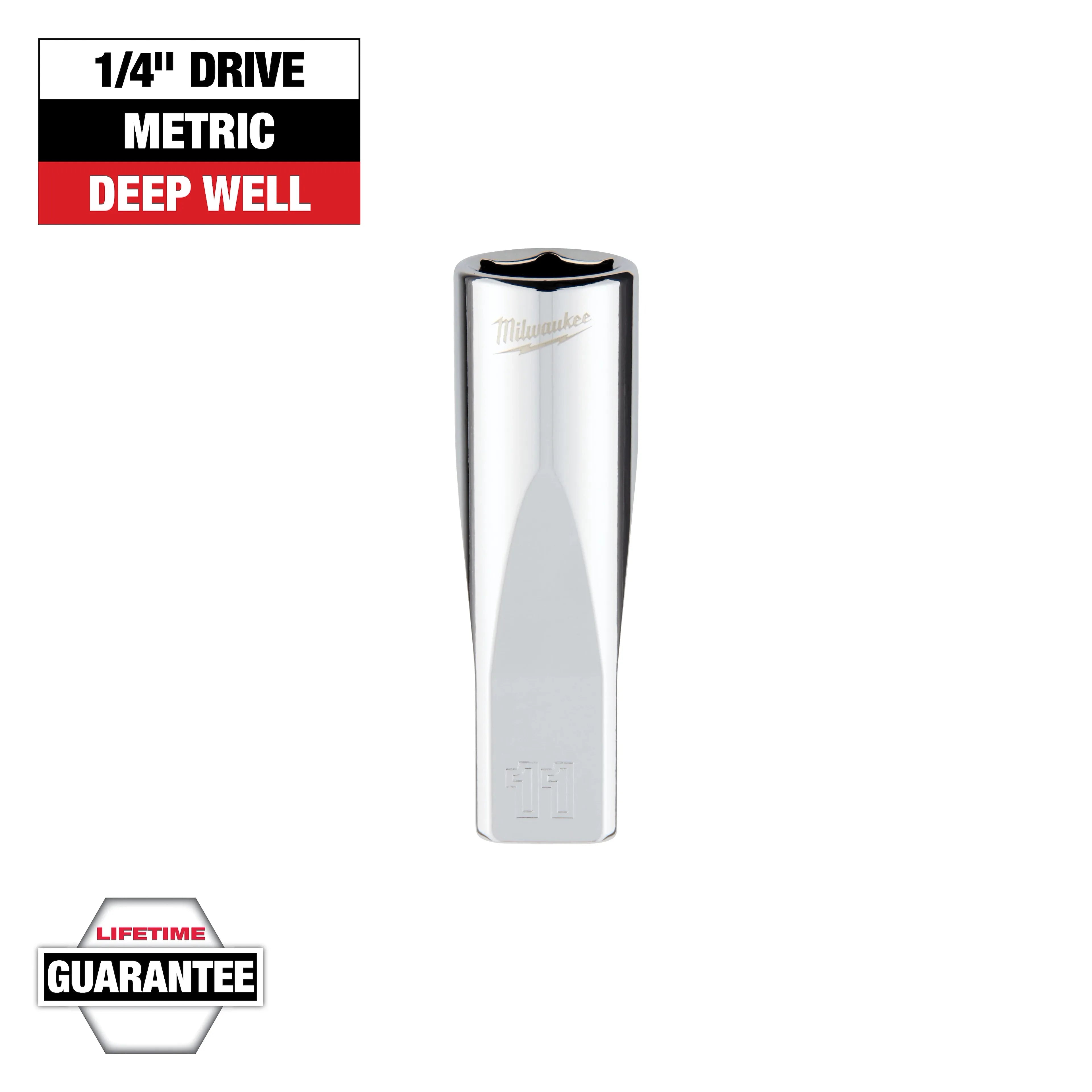 Milwaukee 45-34-9049 1/4 in. Drive 11mm Metric 6-Point Deep Socket - Ace Tool Group - Milwaukee