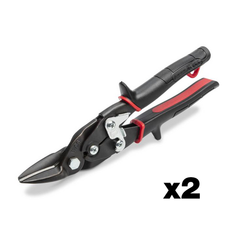 Crescent M1P 9-3/4" Compound Action Straight & Left Snips (Red) (2 Pack) - Ace Tool Group - Crescent