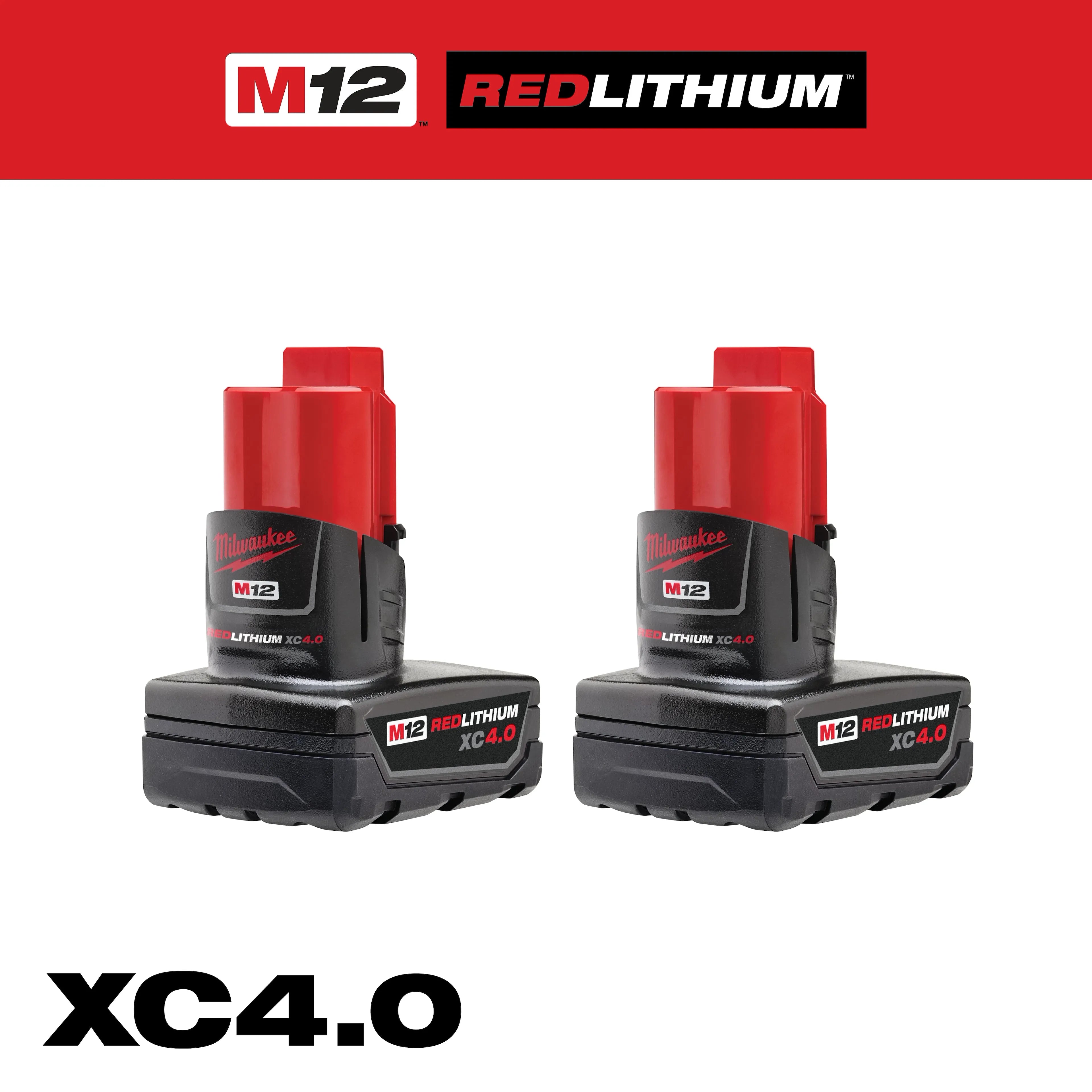 Milwaukee 48-11-2442 M12™ REDLITHIUM™ XC4.0 Battery Two Pack - Ace Tool Group - Milwaukee