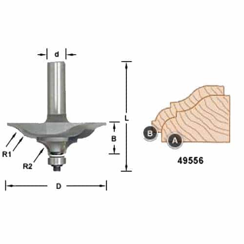 Amana Tool 49556 Table Edge Classical 1/2 Shank - Ace Tool Group - Amana Tool