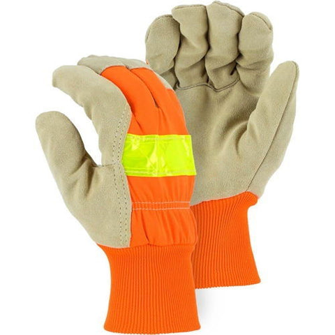 Majestic 1961 Winter Split Leather Palm Gloves Hi-Viz - Ace Tool Group - Majestic